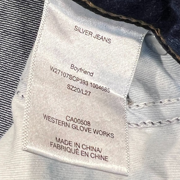 Silver Jeans Co Boyfriend Jeans Embroidered Back Pockets Women's Size 20 44x29 - Picture 9 of 14